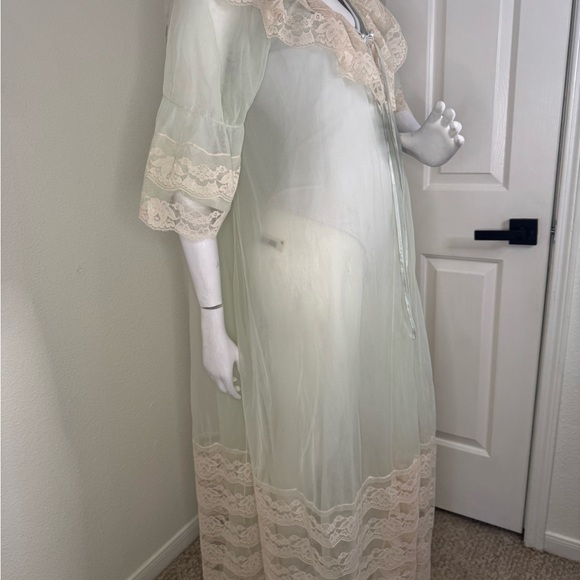 Intimi 1960 Vintage Cream Shapewear Robe with Lace Trim Size L.  #158 - Picture 7 of 13